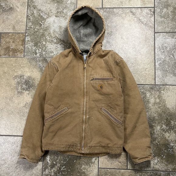 Carhartt Other - Carhartt Sierra Jacket Sherpa Lined Mens Small J141 BRN Mocha Brown Tan Fleece